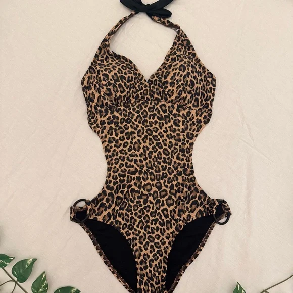 MARINA Leopard Print One Piece Swimsuit Size S and M - Picture 1 of 7